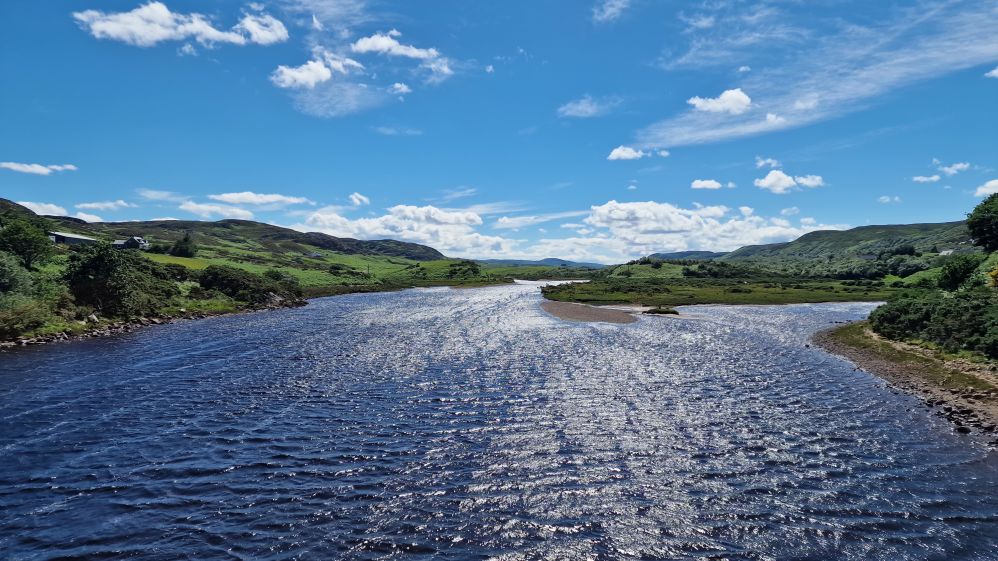 View of the North Coast 500 from a motorbike, imagery provided by Mel